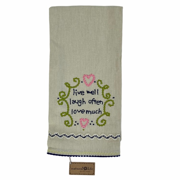 NATURAL LIFE guest towel ivory embroidered - Picture 1 of 4